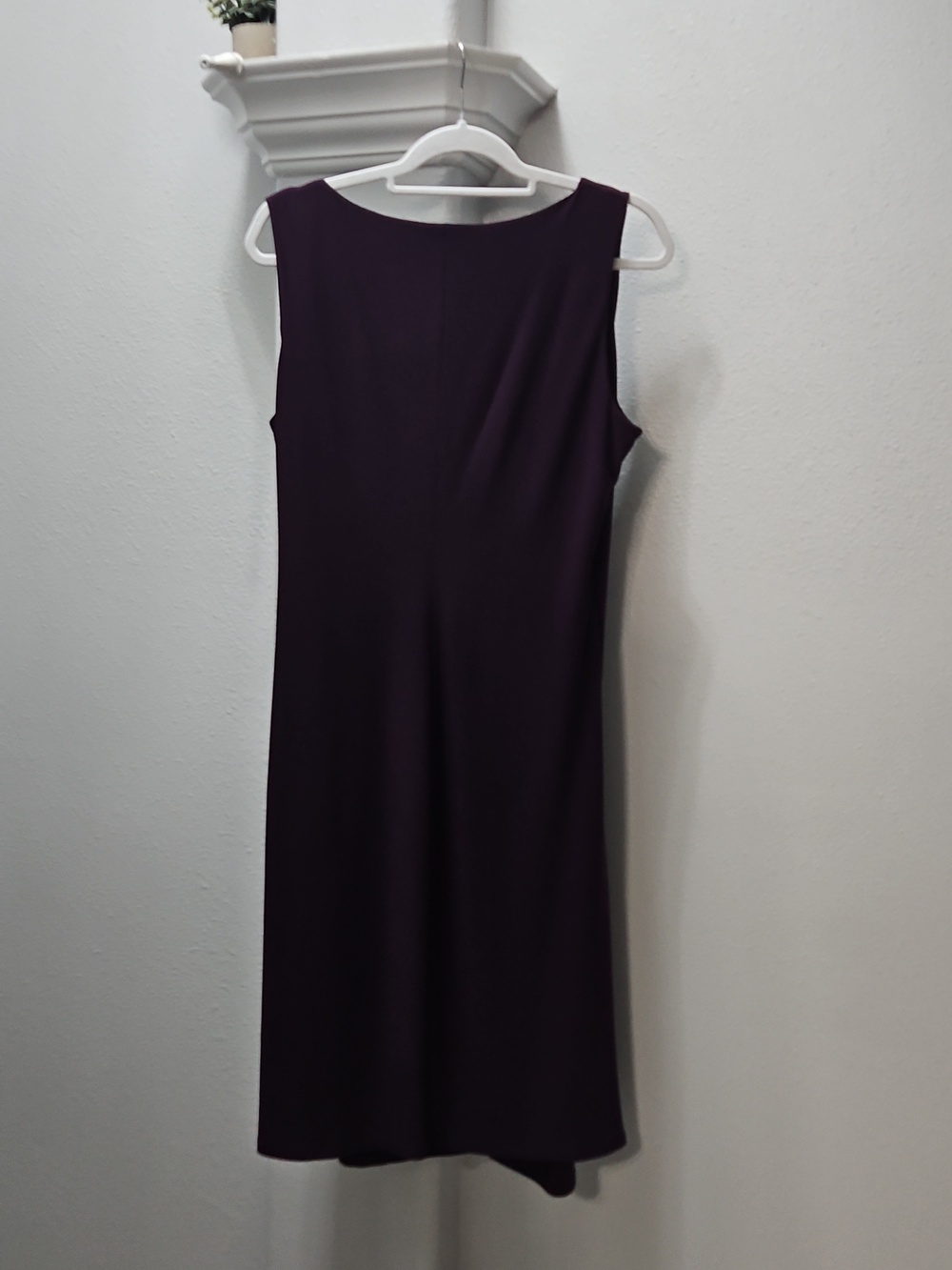 American Living Sleeveless Plum Ruched Midi Dress with Side Embellishment - Picture 6 of 6